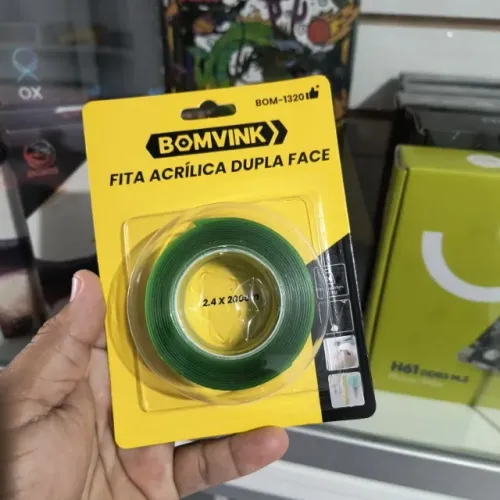 Fita Adesiva Dupla Face Bomvink 2,4cm x 2m Transparente *ENTREGA GRÁTIS*