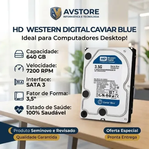 HD Western Digital 640GB Sata 7200RPM Saudável