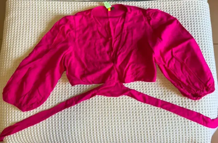 Blusa Cropped FARM Original Rosa Pink Tam. M - Nunca Usada