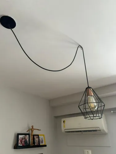 luminária pendente aramado preta