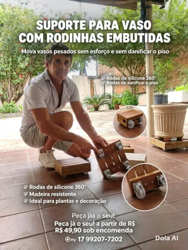 Suporte para vasos com rodízio