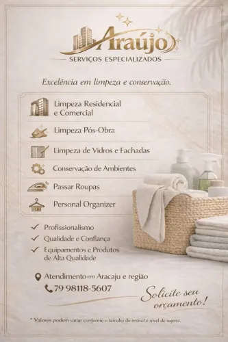 Serviços de limpeza residencial, predial e empresarial .  Serviço de babá, passadeira 