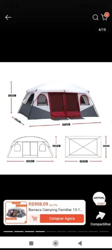 Vendo barraca de camping Joyfox, 12 lugares