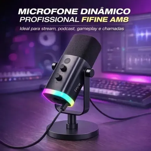 Microfone Fifine Usb/xlr Am8 Dinâmico Cardioide cor preto