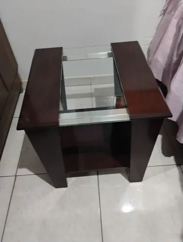 Mesa de centro Madeira e Vidro 