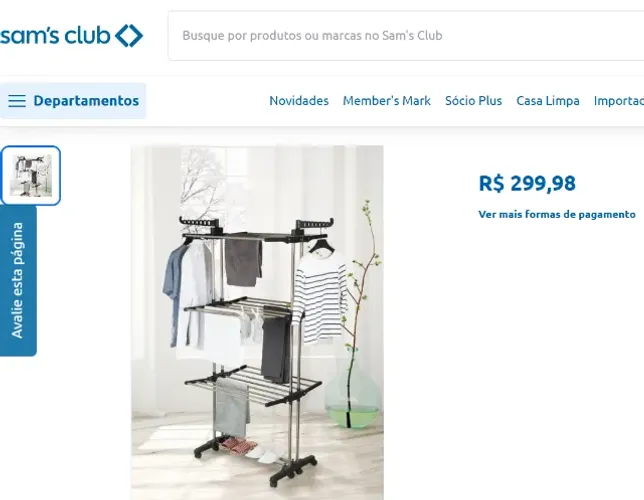 Varal Vertical - Sams Club