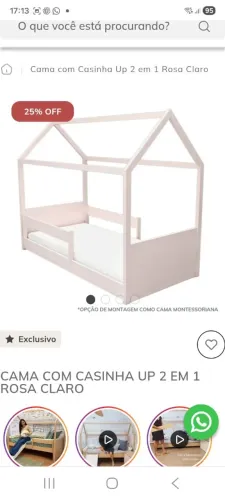 Vende- se cama nova Modelo casinha na cor rosa da loja lilibee