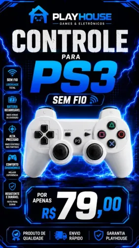 Controle PS3 Doubleshock sem fio 