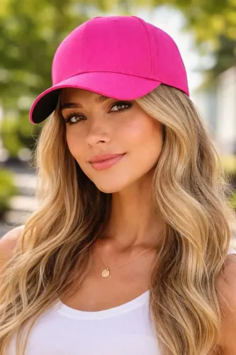 Boné Esportivo Rosa Unissex com Ajuste de Tamanho, Liso