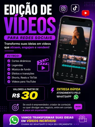 Edição de vídeo reel para seu negócio