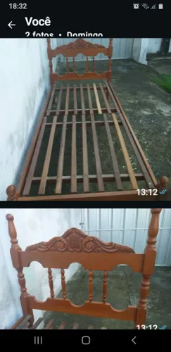 Vendo cama de solteiro cerejeira 