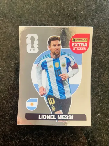 Lionel Messi Silver Extra Sticker Panini Copa do Mundo 2026 | Original | Nunca Colada