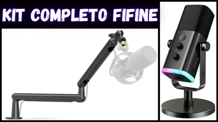KIT COMPLETO FIFINE STREAMING (Microfone, Suporte e Cabo Xlr)