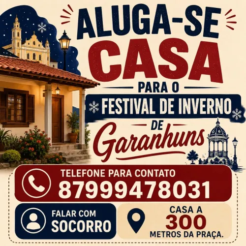 Aluga-se para o Festival de inverno
