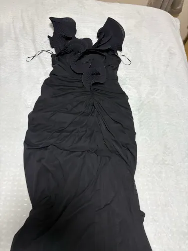 Vestido lindo vestido preto longo