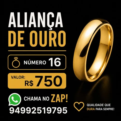 Vendo uma aliança de ouro