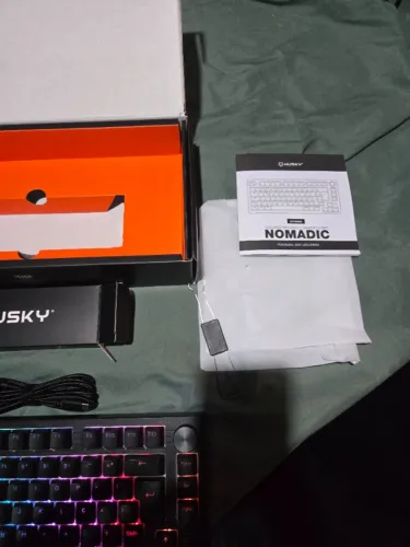 TECLADO SEM FIO MECANICO GAMER HUSKY NOMADIC RGB SWITCH GATERON G PRO BROWN BLUETOOTH ABNT