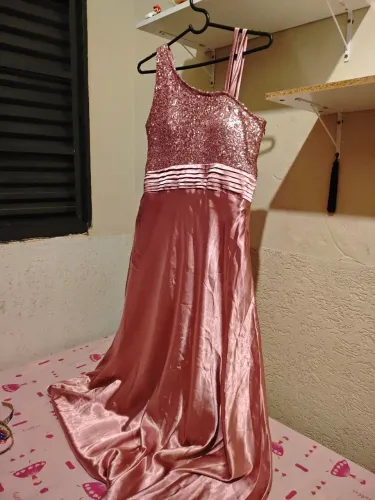 Vestido de festa rosa P