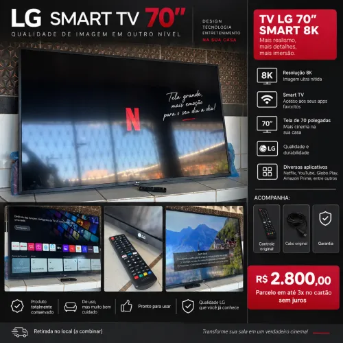 Smart TV LG 70 polegadas 8K
