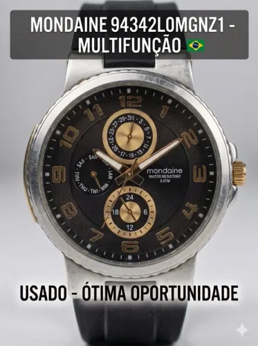 Relógio Mondaine Masculino Esportivo Preto/Dourado