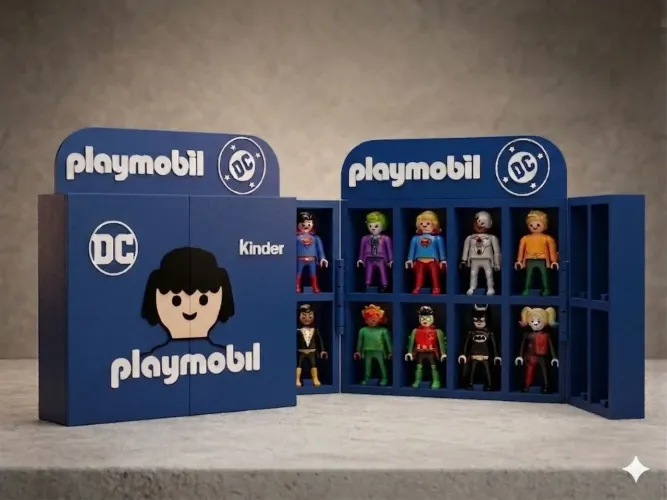 Expositor Playmobil DC Kinder várias cores