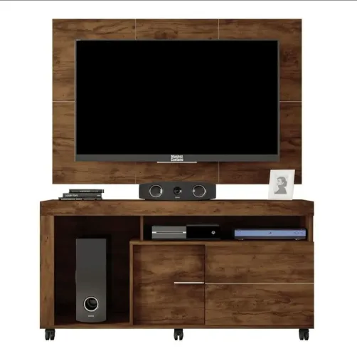Rack com Painel Prince Jatobá Caemmun para TV até 50"