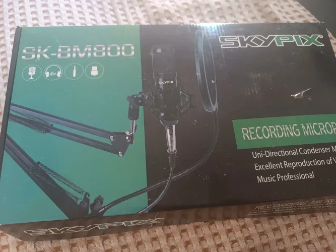 Kit Microfone Condensador SKPIX SK-BM800 para Gravação/Podcast