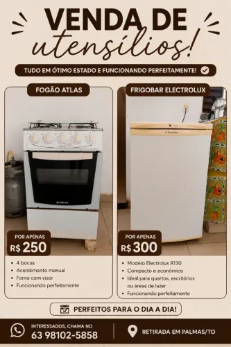 Fogão + Frigobar à venda ?