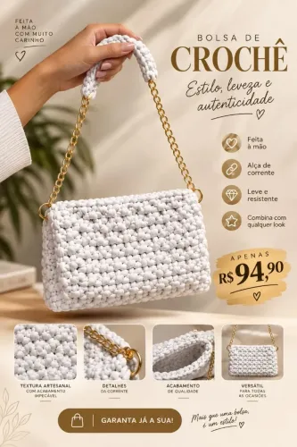 Bolsa de Crochê Artesanal