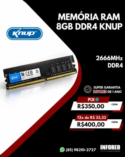 Memória RAM 8GB DDR4 Knup