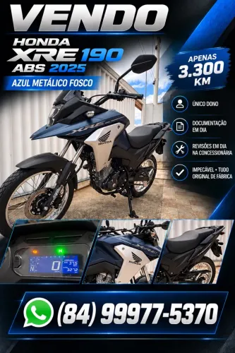 Moto Honda XRE 190 ABS AZUL METÁLICO FOSCO