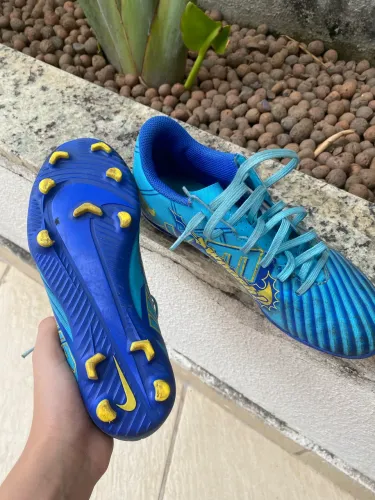 chuteira nike mercurial mbappe azul