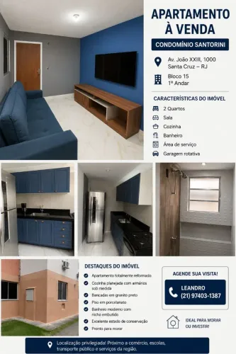 APARTAMENTO À VENDA - CONDOMÍNIO SANTORINI 1°Andar.