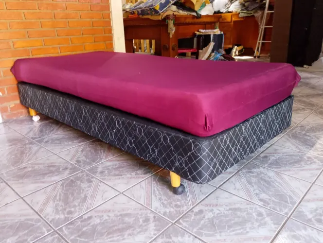 Cama Box Solteiro + Colchao Castor + Capa #Entregamos