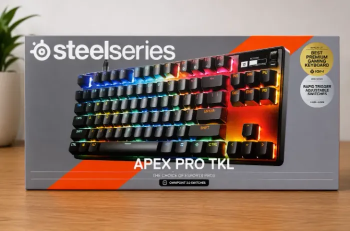 Teclado Gamer Mecânico SteelSeries 64871 Apex Pro TKL Gen 3 RGB Sem Fio