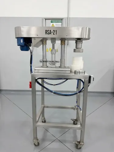Máquina pneumática recravadora/fechadura RSA-21 em aço inox