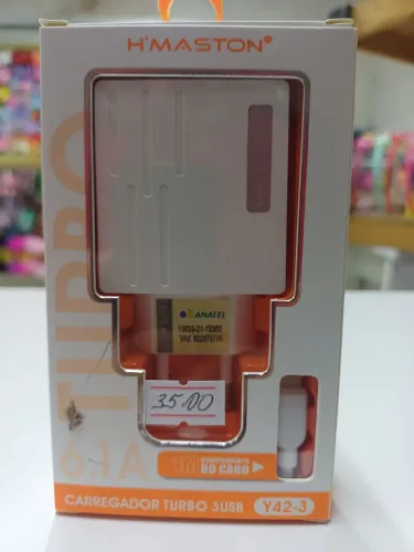 Carregador Turbo 6.1 A 3 usbs Y42-3 Hmaston