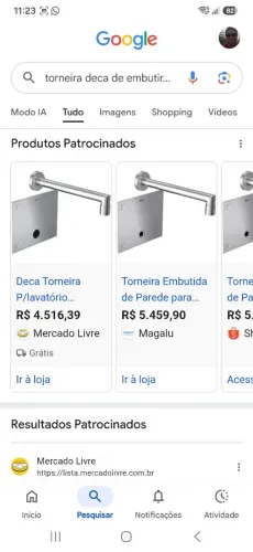 Torneira DECA de embutida na parede com acionamento a sensor $: 1500
