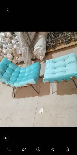 Vendo poltrona costela com puff tecido surdina nova e embalada 