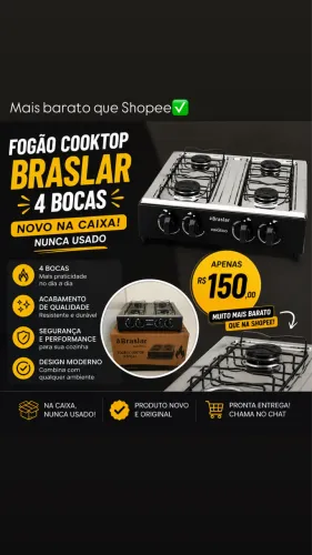 Fogão 4 bocas portátil 