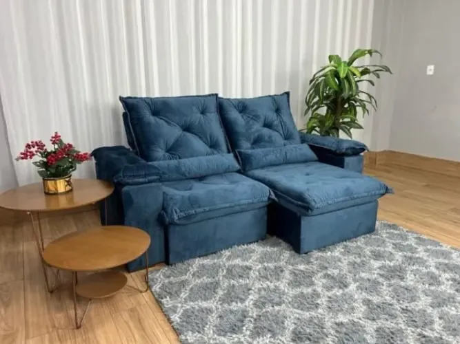 Sofá Porto Madero 3 Lugares Retrátil e Reclinável Veludo, Frete Grátis, Pague na Entrega!