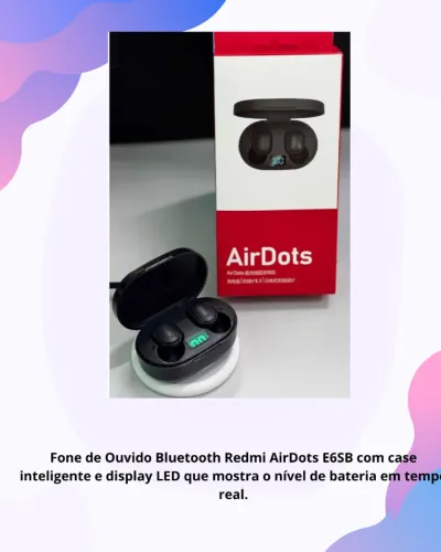 Fone Bluetooth Sem Fio AirDots Com Visor Digital De Bateria - Novo