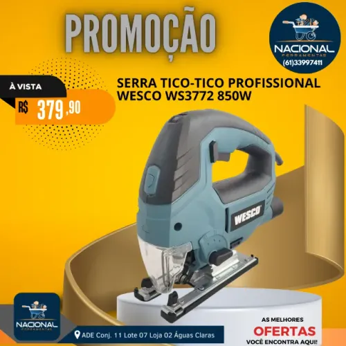 SERRA TICO-TICO WESCO 850W PROFISSIONAL - VELOCIDADE VARIÁVEL + LED | ALTA PRECISÃO
