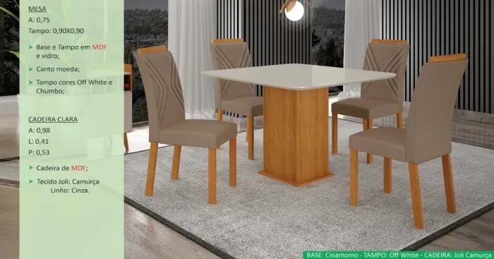 Mesa de Jantar 4/Cadeiras