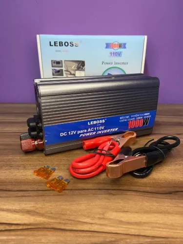 INVERSOR CONVERSOR DE POTENCIA VEICULAR 1000W TRANSFORMADOR 12V A 110V - LB-521 Leboss