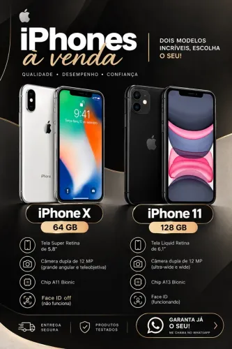 Venda IPhone X 64GB e iPhone 11 128GB