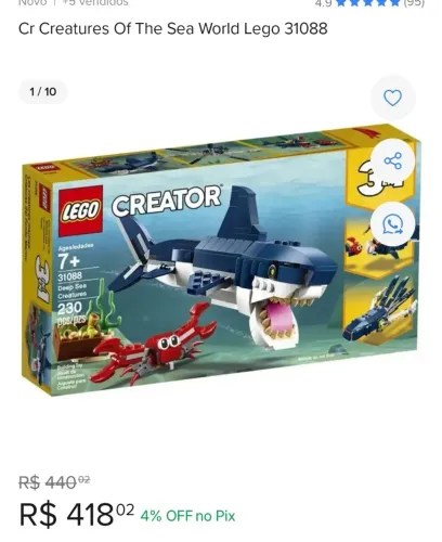 Lego Creatures Off The Sea World 31088