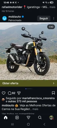 Triumph Scrambler 400 X, cor verde, ano 2025, 8.000 KM.