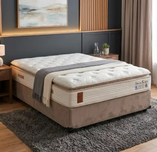 Cama Casal Colchão Allure Pocket Excelente sensação térmica Novo Pronta Entrega