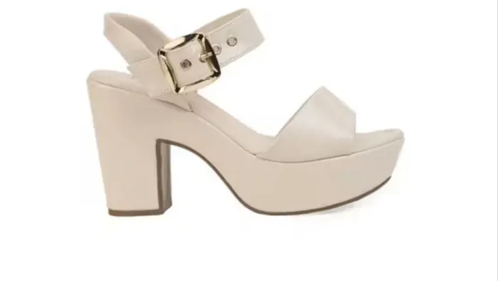 Salto plataforma bebecê creme -36 nova